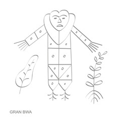 Vector icon with veve vodoo symbol Gran Bwa
