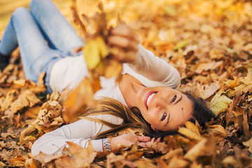 Autumn portrait of girl