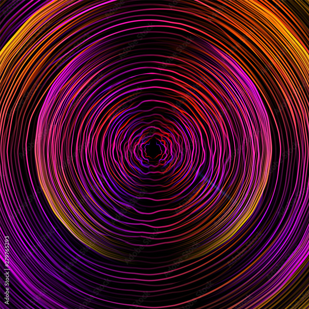 Poster abstract digital future wave lines vector background in circle shape. tech music sound concept. elec