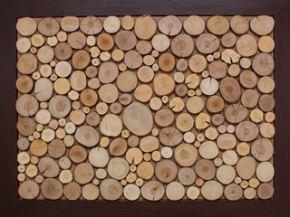 background of cut wood brown
