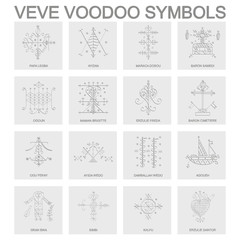 Vector icon with veve voodoo symbols - obrazy, fototapety, plakaty