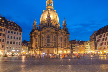 Fototapeta na wymiar Architecture of Dresden city at night, Saxony, Germany. 