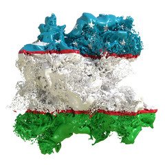 Uzbekistan flag liquid