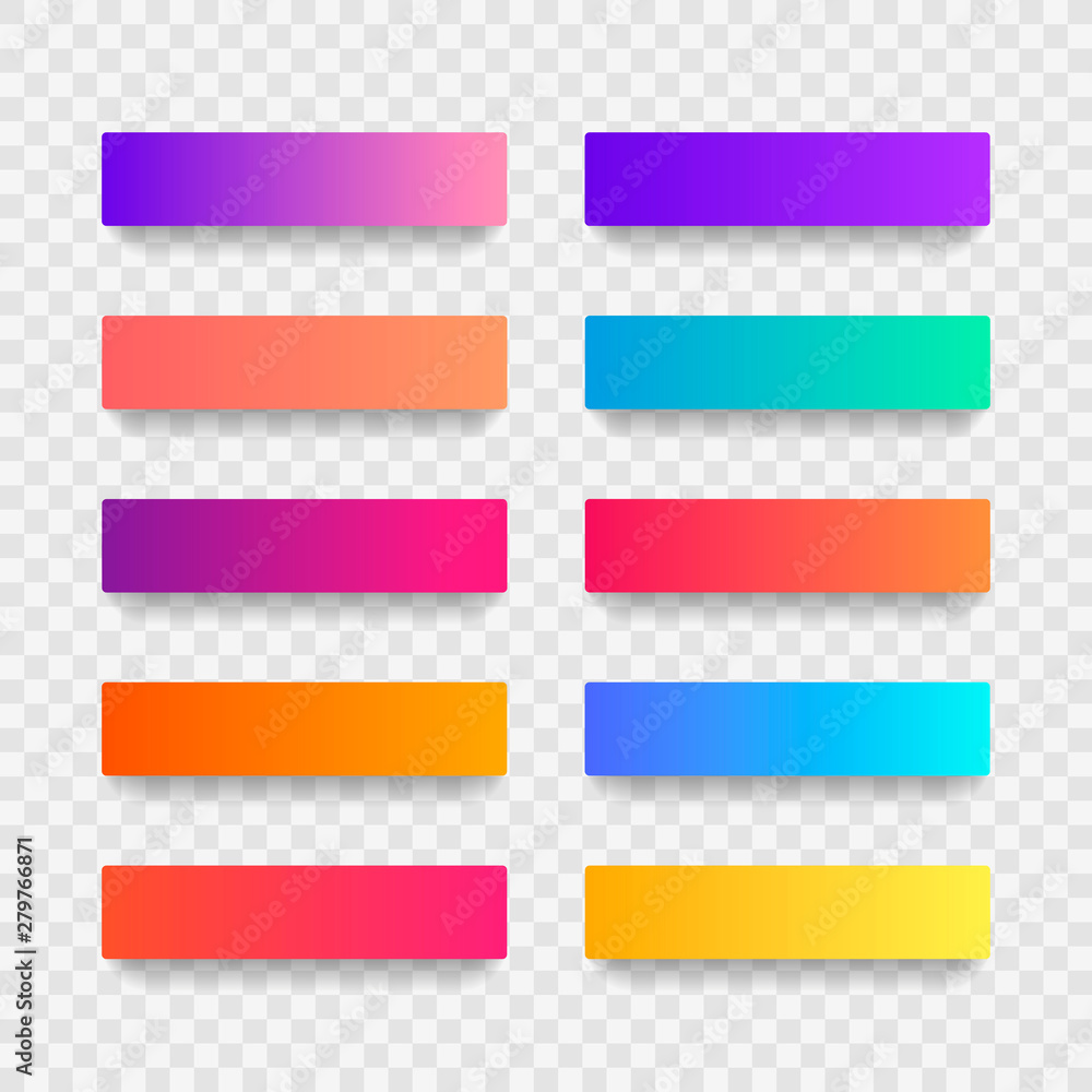 Poster super set of button gradient style with shadow isolated on transparent background for website, ui, m