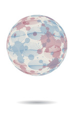 abstract celestial eye lashes planet retro blue pink