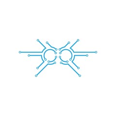 Obraz premium Circuit technology logo