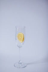 Yellow lemon on white background