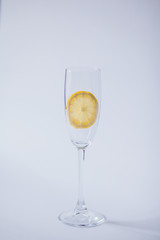 Yellow lemon on white background