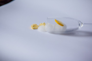 Yellow lemon on white background