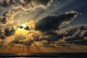 sunset over the sea
