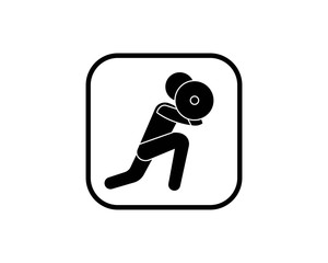 Front squat icon in glyph style. exercise at the fitness center or gym to strengthen, shape and enlarge leg muscles.- vector