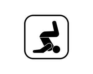 Icon of someone doing gymnastics in the fitness center, designed with a glyph style isolated on white background.- vector