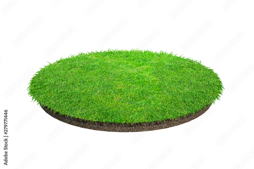 Poster abstract green grass texture for background. circle green grass pattern isolated on a white backgrou