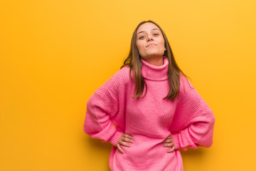 Young modern woman scolding someone very angry