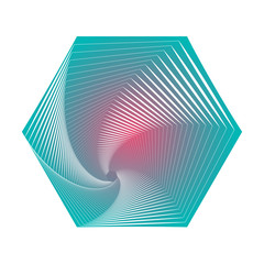 hexagonal vortex symbol blue pink