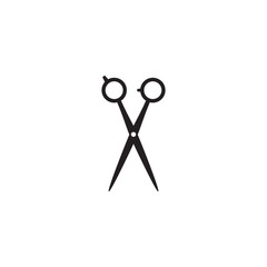 Scissors for hairdressing black silhouette vector icon. Hairdressing scissors simple glyph symbol.