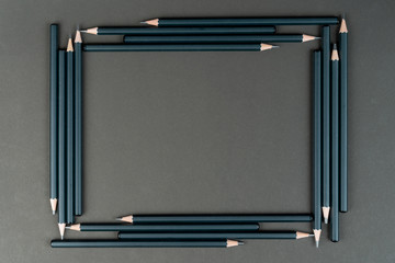 frame black pencils, mock up, copy space