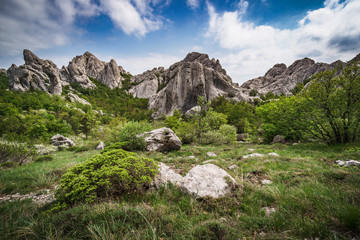 Fototapeta na wymiar Rocky mountains panorama in Bojinac Paklenica