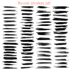 Naklejka premium grungy vector brush strokes set