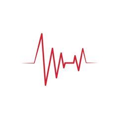 Heartbeat Cardiogram Icon Vector Logo Template