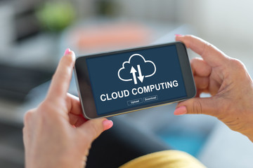 Cloud computing concept on a smartphone