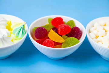 Meringue,marmalade and marshmallow