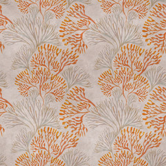 Seamless pattern with marine plants. Corals and algae. Watercolor pattern. Suitable for textile design, paper, wedding decor. - 279776096