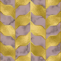 Fotobehang Marble luxury seamless pattern with golden foil © kronalux