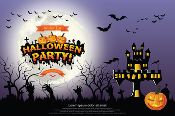 Halloween lettering Halloween Party.