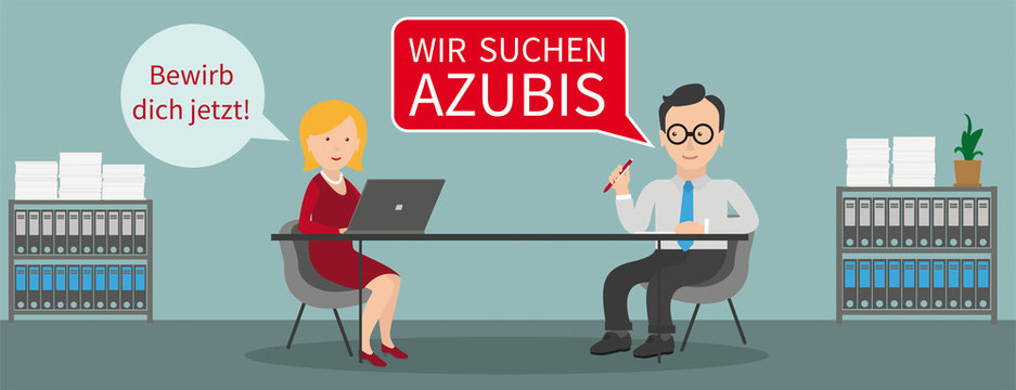 Business Cartoon Wir Suchen Azubis