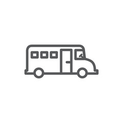 Bus Line Icon on White Background