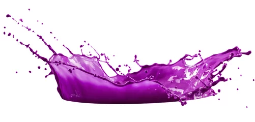 Stof per meter paarse verf splash geïsoleerd op een witte achtergrond © mitev