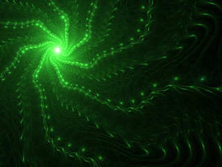 green abstract fractal background 3d rendering illustration