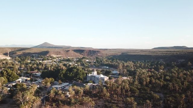 aerial view of mission san ignacio, baja california