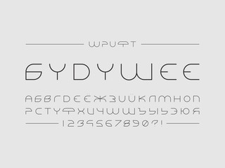 Future font. Cyrillic vector 