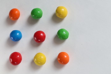 colorful candy on white background