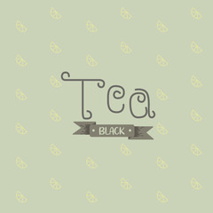 Vector seamless pattern with handmade lettering in pastel colors. Creative typography concept can be used for tea Cup, poster, sticker, packaging, packaging, logo. Black tea Pattern Design