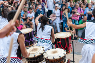 Fototapeta na wymiar Japanese Drum during a summer festival