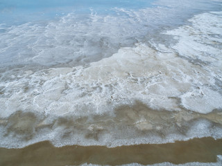 Fleur de Sel in Sea salt fields, salt-pond, salt-farm