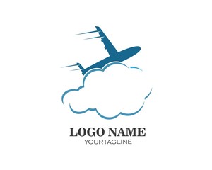 plane logo vector icon illustration design