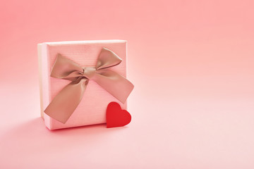 Valentine day composition, gift boxes, banner. Template greeting card for Valentine's Day. Space for text. Postcard for mother's day and women's day, Birthday. 