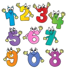 Photo sur Plexiglas Pour enfants Jeu de thème de nombres de dessins animés 2