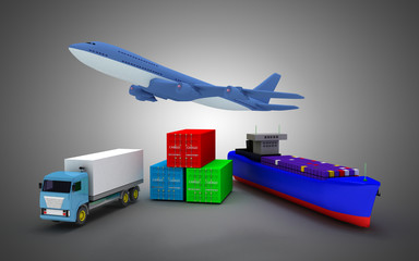 3d delivery world cargo concept .3d illustration