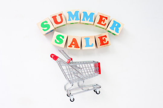 Concept summer time. Seasonal sale in stores.