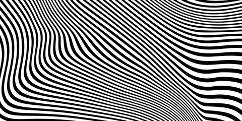 Black and white Psychedelic Linear Wavy Backgrounds