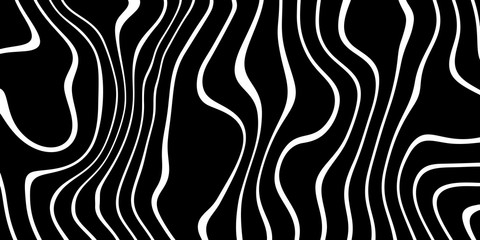 Black and white Psychedelic Linear Wavy Backgrounds