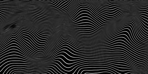 Black and white Psychedelic Linear Wavy Backgrounds