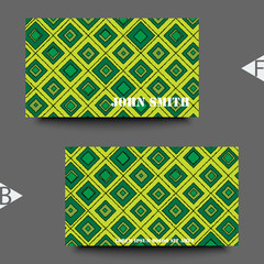 Abstract modern background with hand-drown rhombuses. Business card template. Eps10 Vector illustration