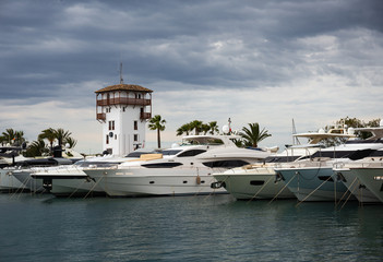 Fototapeta premium Yachts in the port of Mallorca