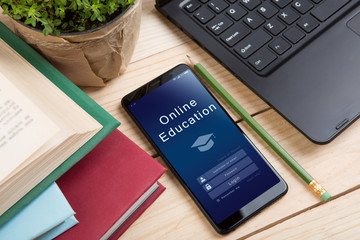 E - learning concept, online education login or registration screen design